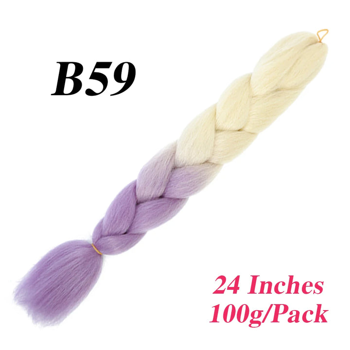 24 Inch Jumbo Braiding Hair – Afro Ombre Synthetic Extensions for Children’s Braids (100g) 33