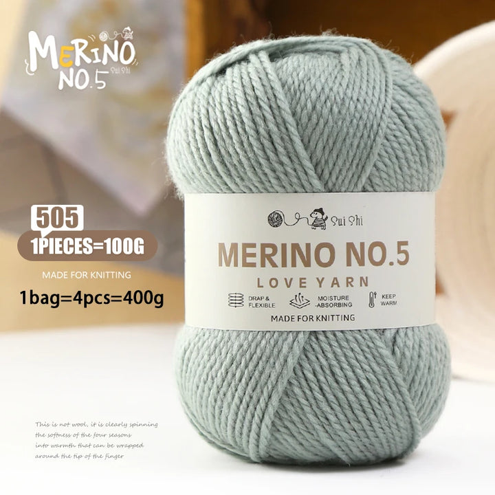 400g Alpaca Wool Blend Yarn Set (4 Pieces) – 245 Stick-Needle Medium-Thick Yarn for Sweaters, Coats, Scarves & DIY Crafts