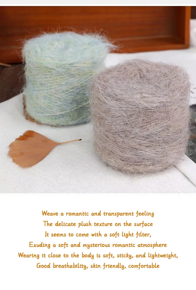 300g Long Wool & Mohair Yarn – Soft Fluffy Knitting Yarn for Sweaters, Shawls & Fashion Wear (6 Pieces/Bag)