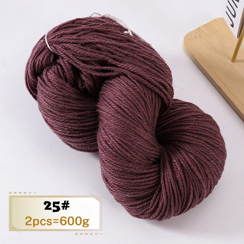600g Thick Alpaca Wool Yarn Set (2 Pieces) – Premium Knitting Yarn for Sweaters, Scarves, Hats & DIY Crafts