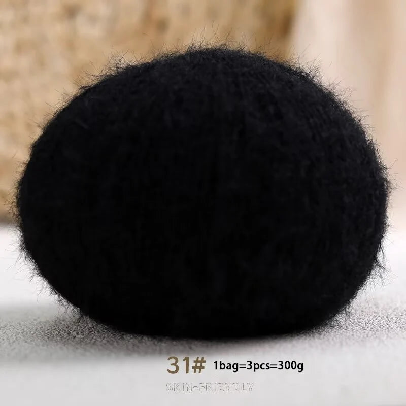 Long-Haired Solid Color Snowflake Yarn – Soft, Skin-Friendly Yarn for Sweaters, Scarves & DIY Crafts (3pcs, 300g)
