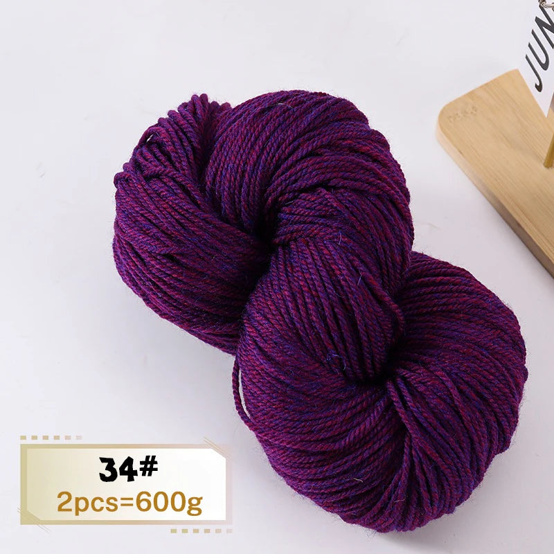 600g Thick Alpaca Wool Yarn Set (2 Pieces) – Premium Knitting Yarn for Sweaters, Scarves, Hats & DIY Crafts