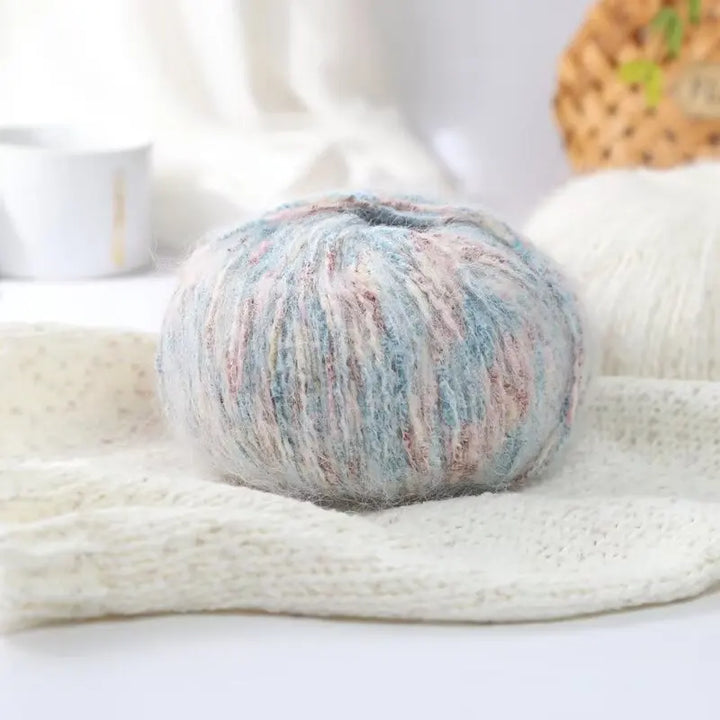 150g Colorful Dot Alpaca Mohair Yarn (3 Pieces) – Gradient Rainbow Knitting Yarn for Sweaters, Shawls, Hats & Scarves