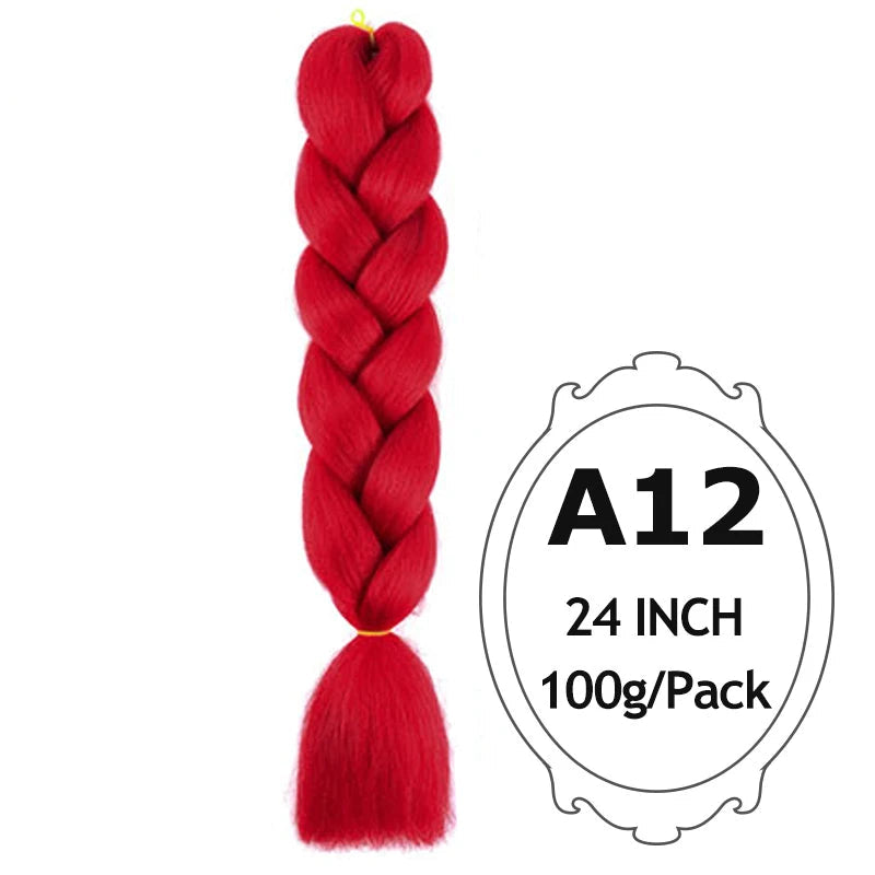 24 Inch Ombre Jumbo Braiding Hair – 5 Packs Yaki Texture Synthetic Extensions for Box Braids