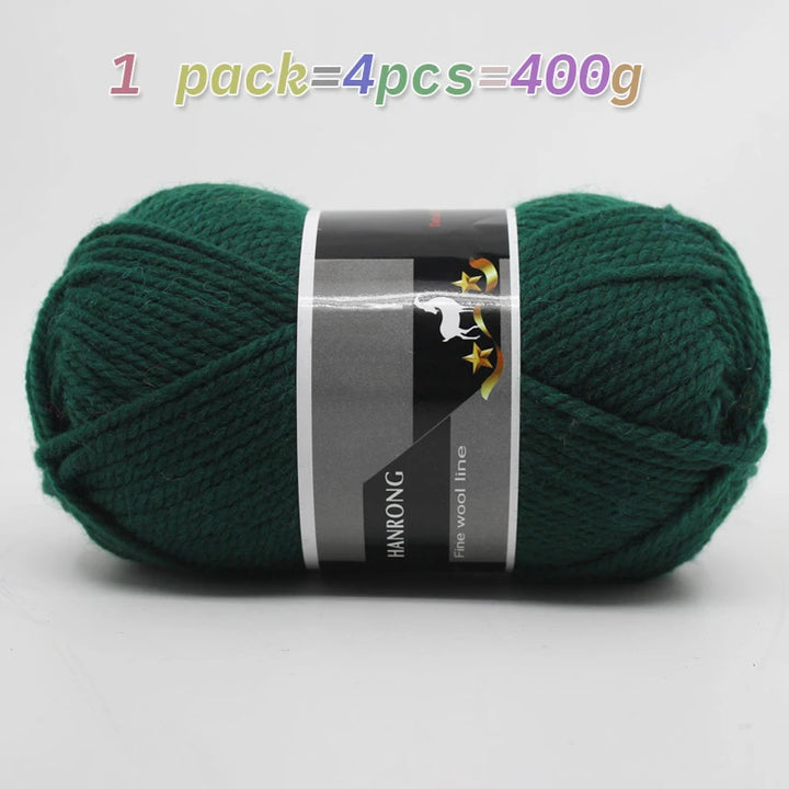 400g Thick Alpaca Wool Yarn – Chunky Knitting Yarn for Sweaters, Scarves, Hats & Coats (4 Skeins Pack)