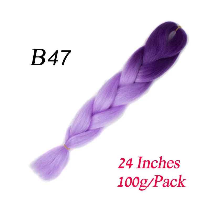 24 Inch Jumbo Braiding Hair – Synthetic Kanekalon Afro Ombre Extensions for Children’s Braids