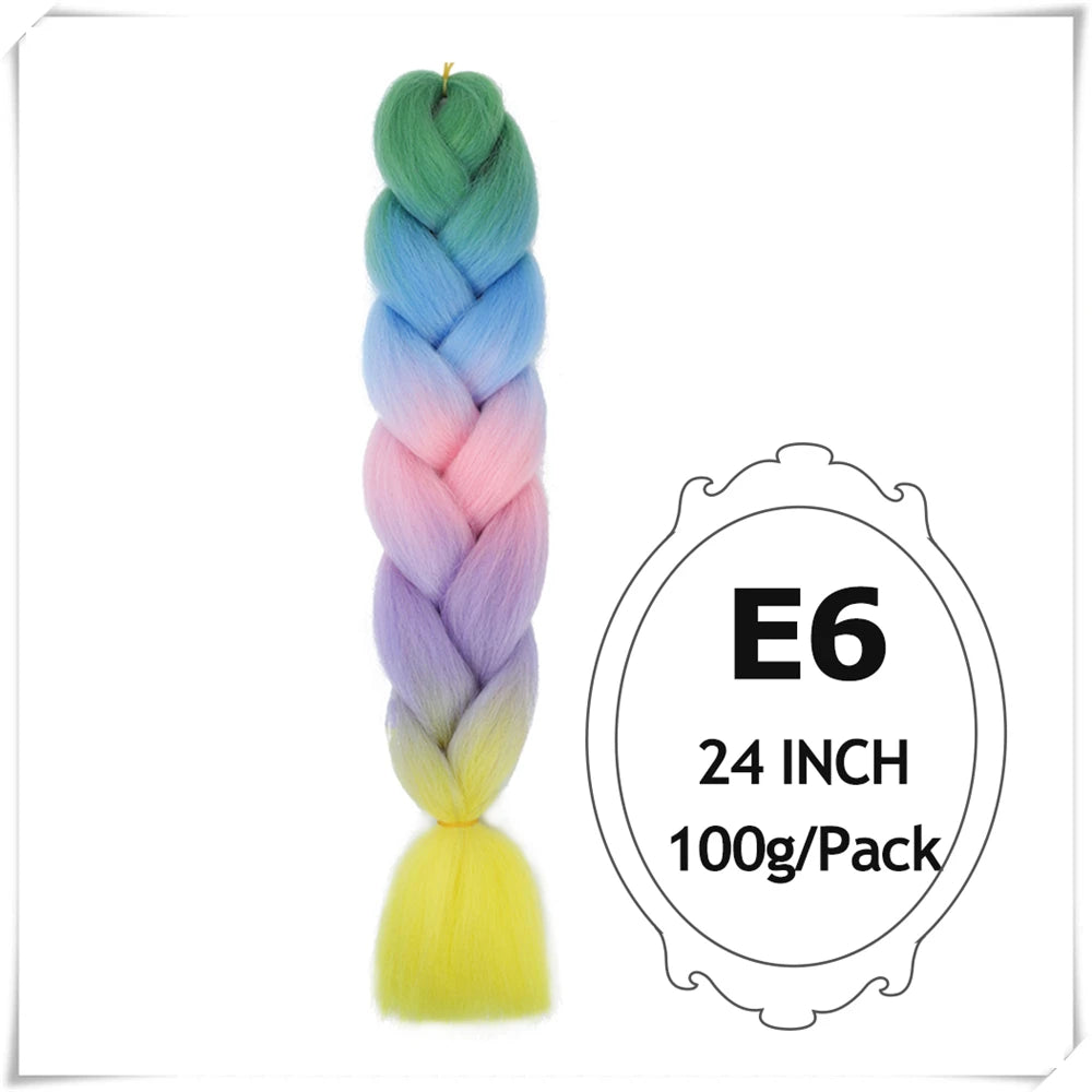 Pre-Stretched Jumbo Braiding Hair – 24 Inch Ombre Purple Synthetic Crochet Extensions for Women
