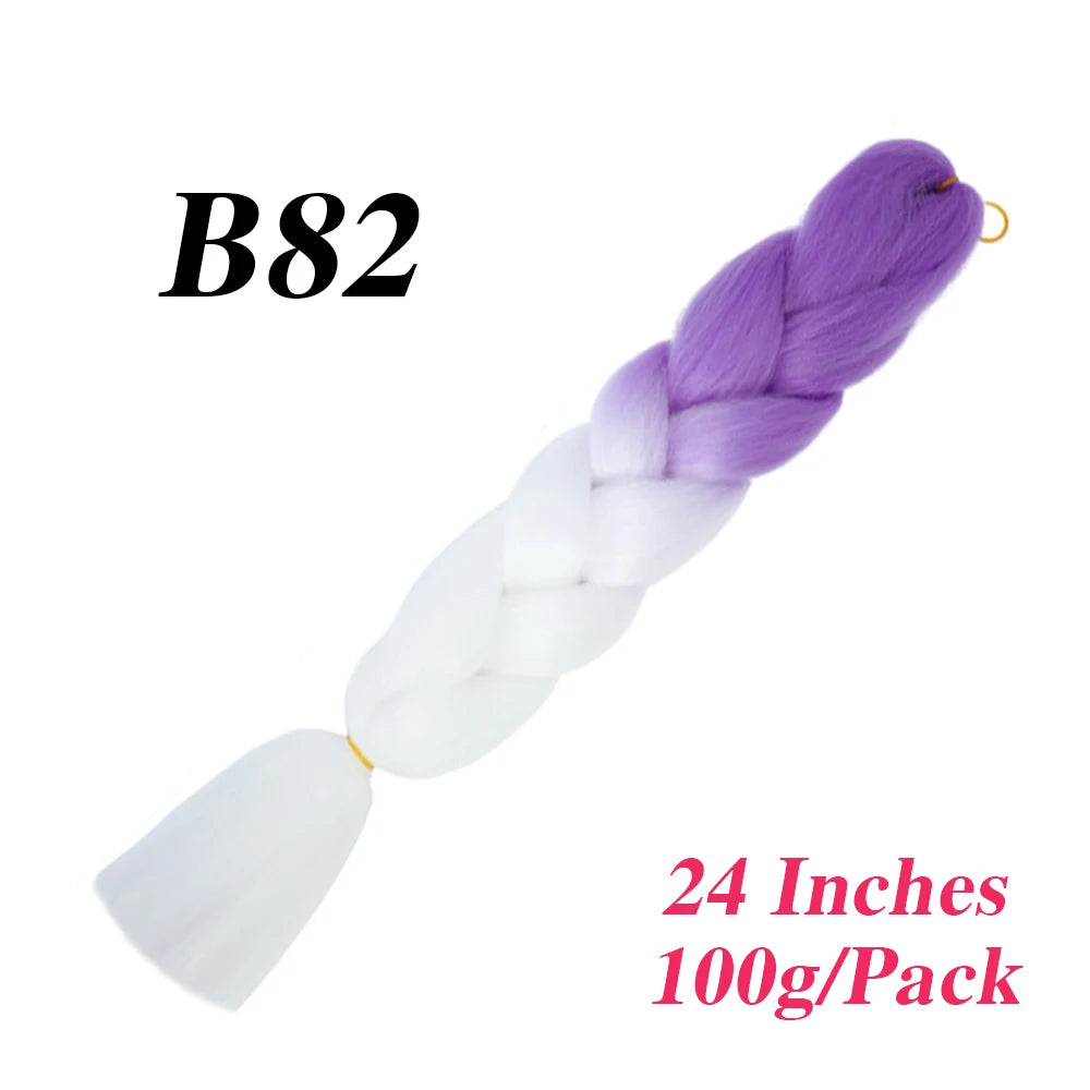 24 Inch Jumbo Braiding Hair – Afro Ombre Synthetic Extensions for Children’s Braids (100g) 33