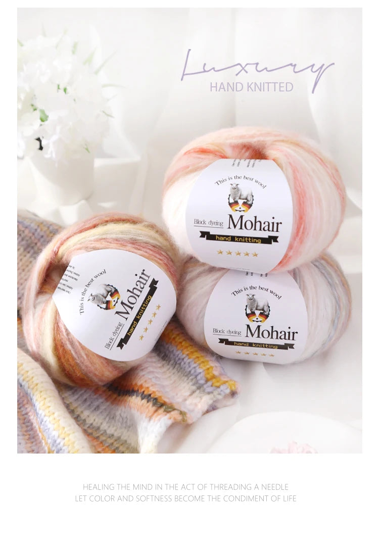 Gradient Zebra Pattern Yarn Balls (6 Pack / 300g) – Colorful Knitting Yarn for Sweaters, Shawls, Scarves & DIY Crafts