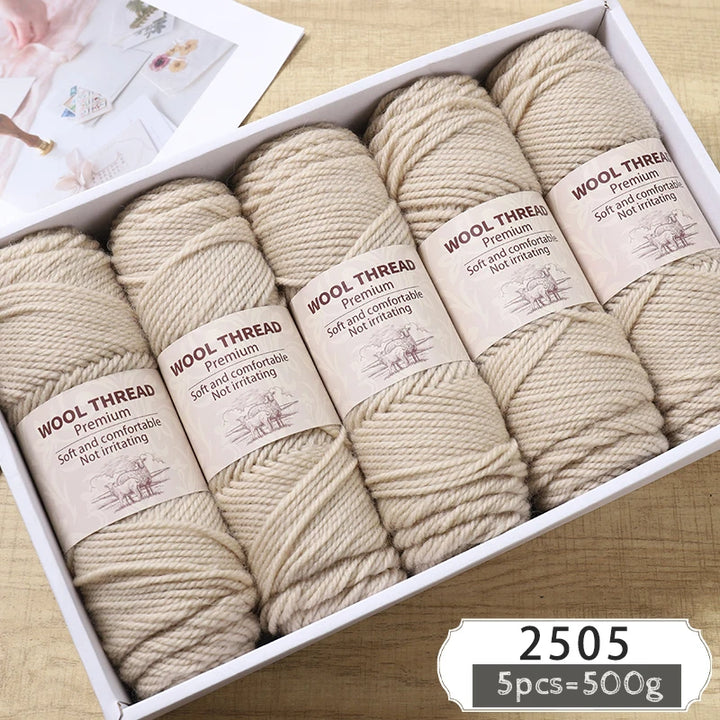500g Thick Alpaca Wool Yarn – 245 Needle Knitting Yarn for Sweaters, Jackets & Accessories