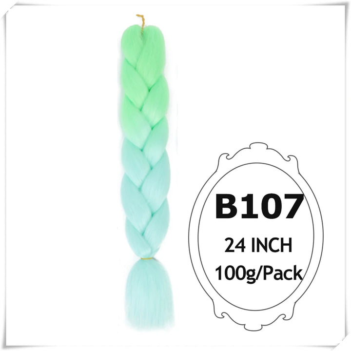 Pre-Stretched Jumbo Braiding Hair – 24 Inch Ombre Purple Synthetic Crochet Extensions for Women