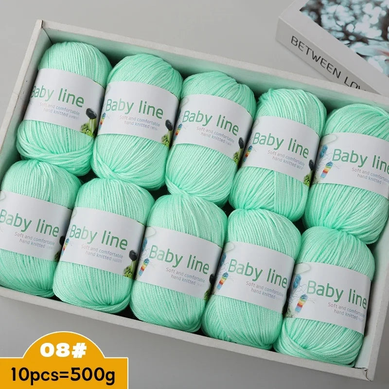 500g Soft Medium-Thick Knitting Yarn Set (10 Pieces) – Cozy Yarn for Sweaters, Hats, Scarves & Crochet Projects
