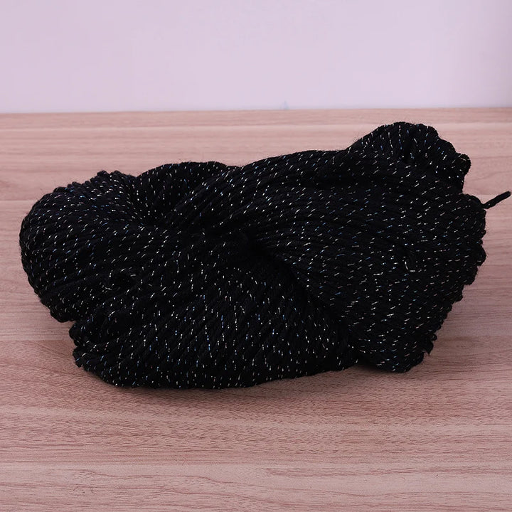 190g Colorful Gold Silk Acrylic Yarn – Medium Thick Shiny DIY Weaving Yarn