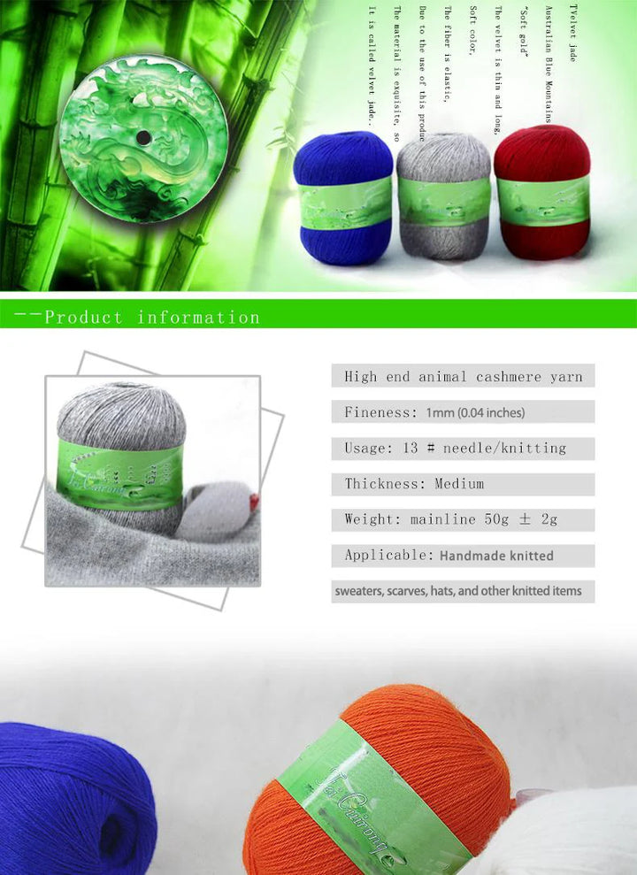 400g Luxury Cashmere Yarn Set (8 Pieces) – Combed Goat Wool for Sweaters, Scarves, Pants & Winter Knitwear