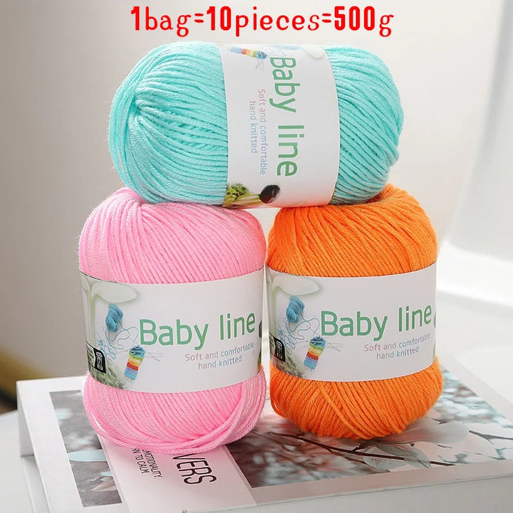 500g Soft Medium-Thick Knitting Yarn Set (10 Pieces) – Cozy Yarn for Sweaters, Hats, Scarves & Crochet Projects