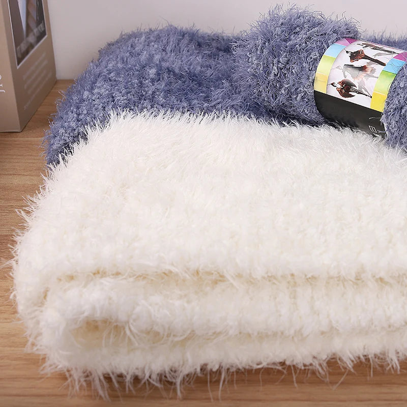 490g Imitation Fur Eyelash Yarn – Thick Roving Yarn for Sweaters, Shawls, Blankets & Cushions