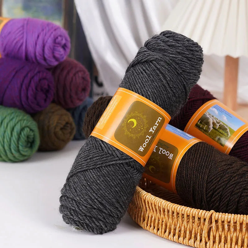 500g Colorful Alpaca Yarn – Thick Knitting Yarn for Sweaters, Coats, Scarves, Hats & Winter DIY Crafts