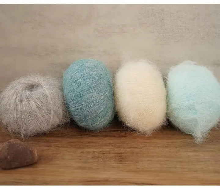 300g Long-Hair Alpaca Mohair Yarn Set (6 Pieces) – Soft Fluffy Knitting Yarn for Sweaters, Shawls & Winter Clothing