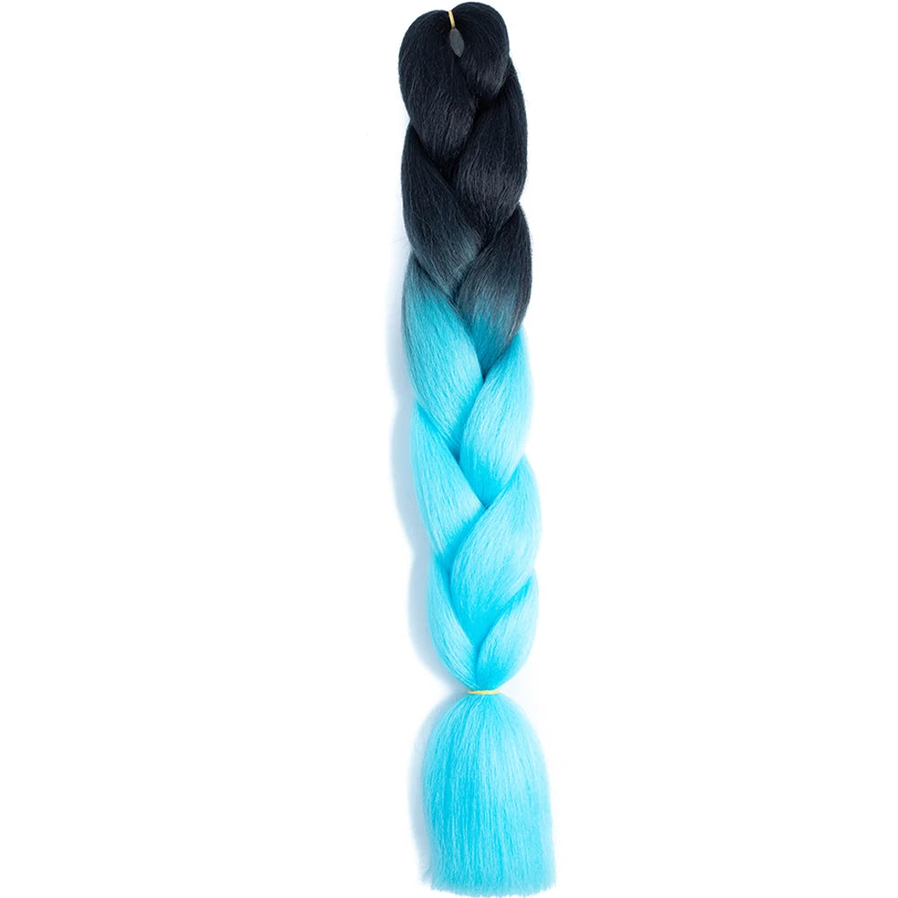 24 Inch Jumbo Braids Extensions – Synthetic Afro Ombre Kanekalon Braiding Hair for Children 22
