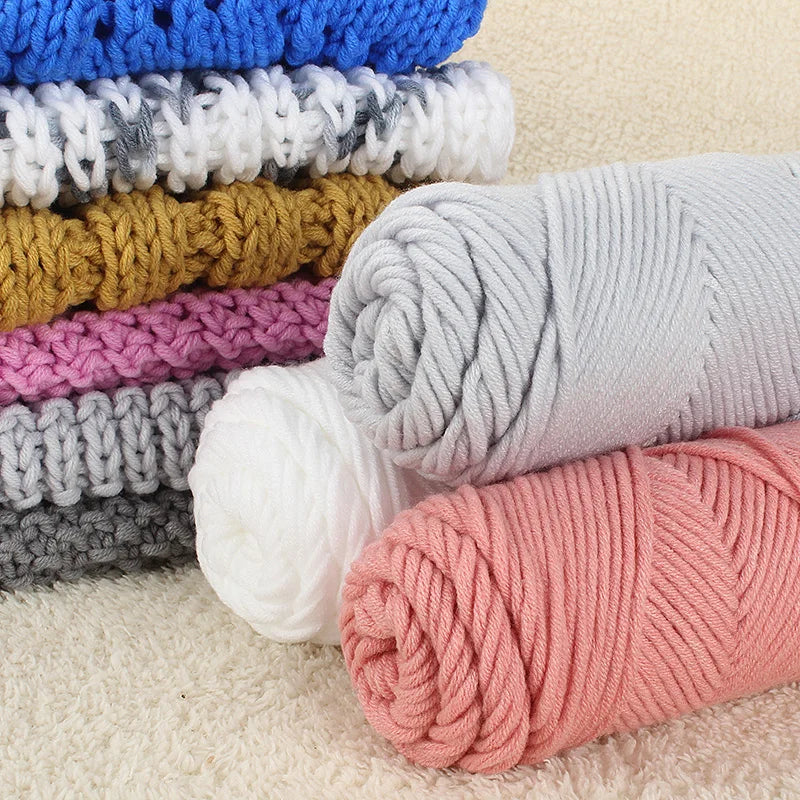 5PCS Valentine’s Milk Cotton Yarn Set – Soft Thick Knitting Yarn for DIY Scarves, Hats & Handmade Crafts
