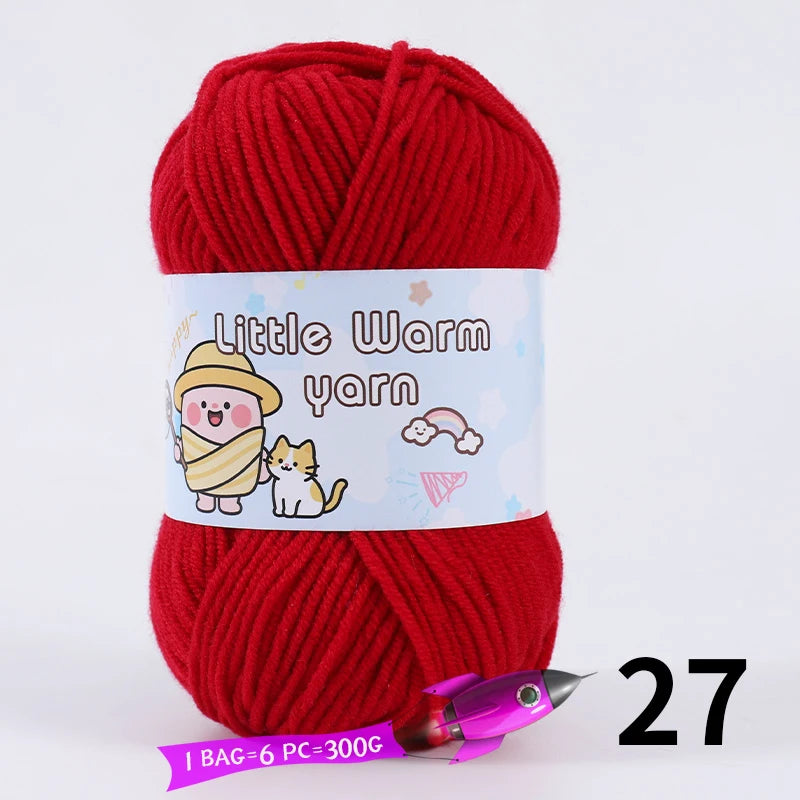 300g Medium-Thick Soft Yarn – DIY Hand-Knitting Yarn Balls for Sweaters, Hats & Crafts (6 Pieces / Pack)