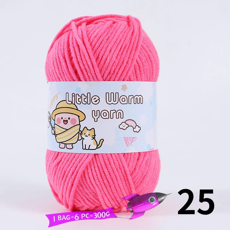 300g Medium-Thick Soft Yarn – DIY Hand-Knitting Yarn Balls for Sweaters, Hats & Crafts (6 Pieces / Pack)