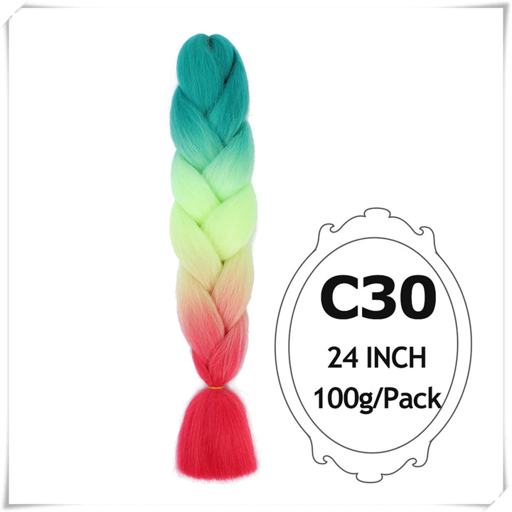 Pre-Stretched Jumbo Braiding Hair – 24 Inch Ombre Purple Synthetic Crochet Extensions for Women