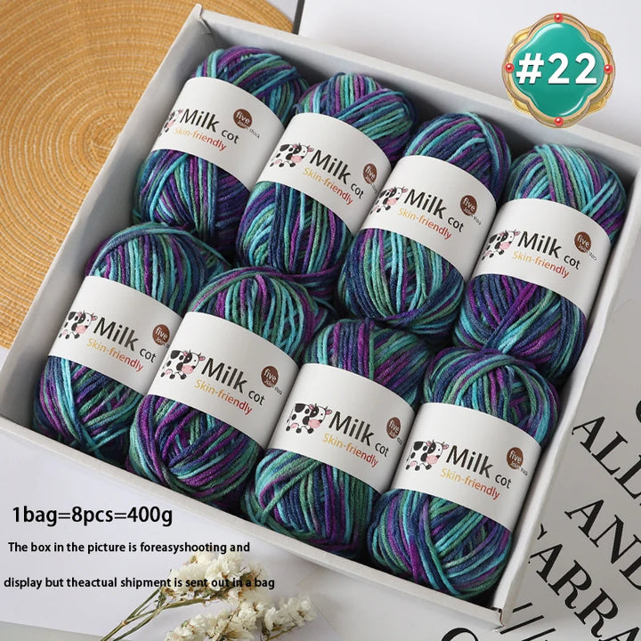 Colorful 5-Strand Gradient Yarn – Multi-Color Segment-Dyed Knitting Yarn for Sweaters, Hats, Scarves & DIY Crafts