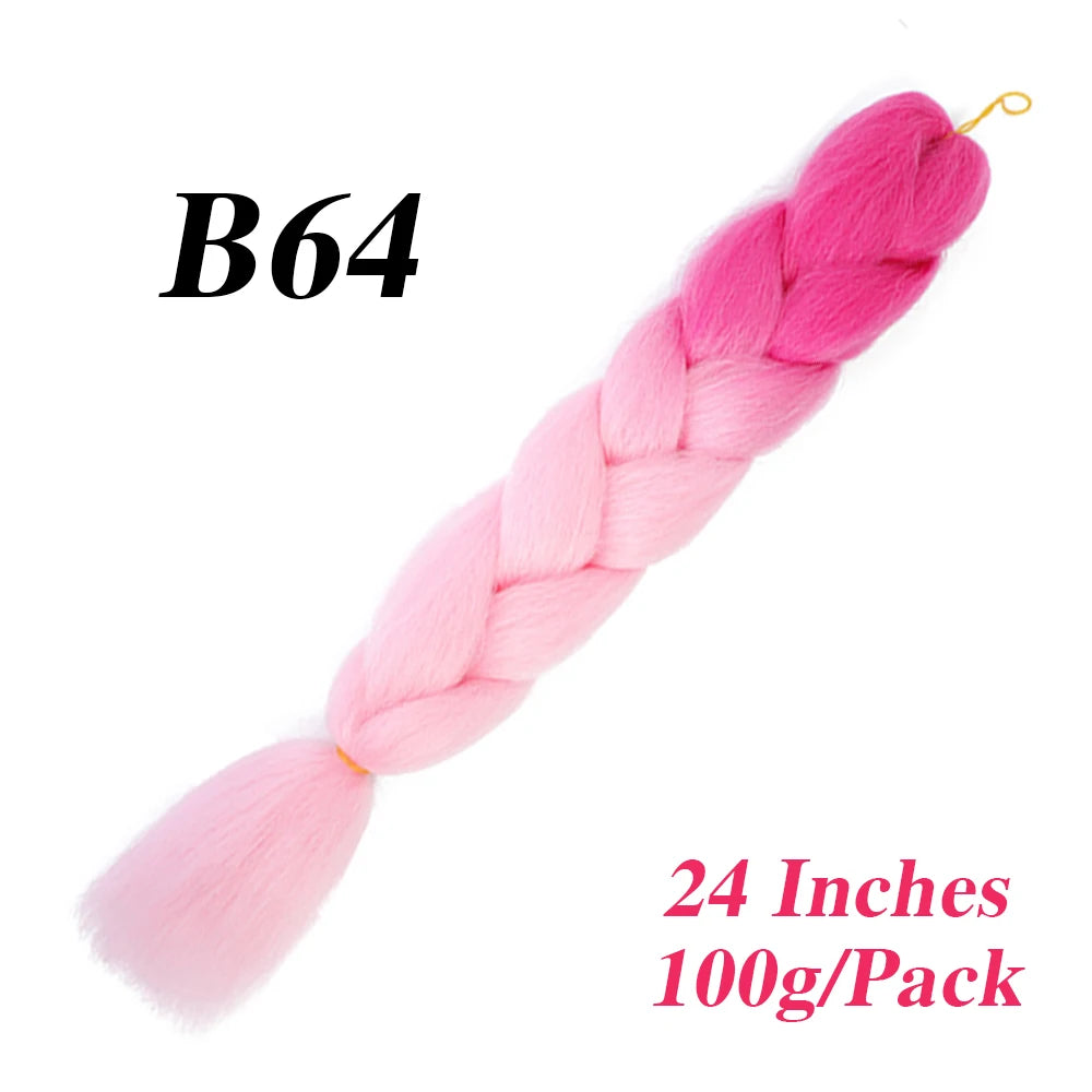 24 Inch Jumbo Braiding Hair – Afro Ombre Synthetic Extensions for Children’s Braids (100g) 33
