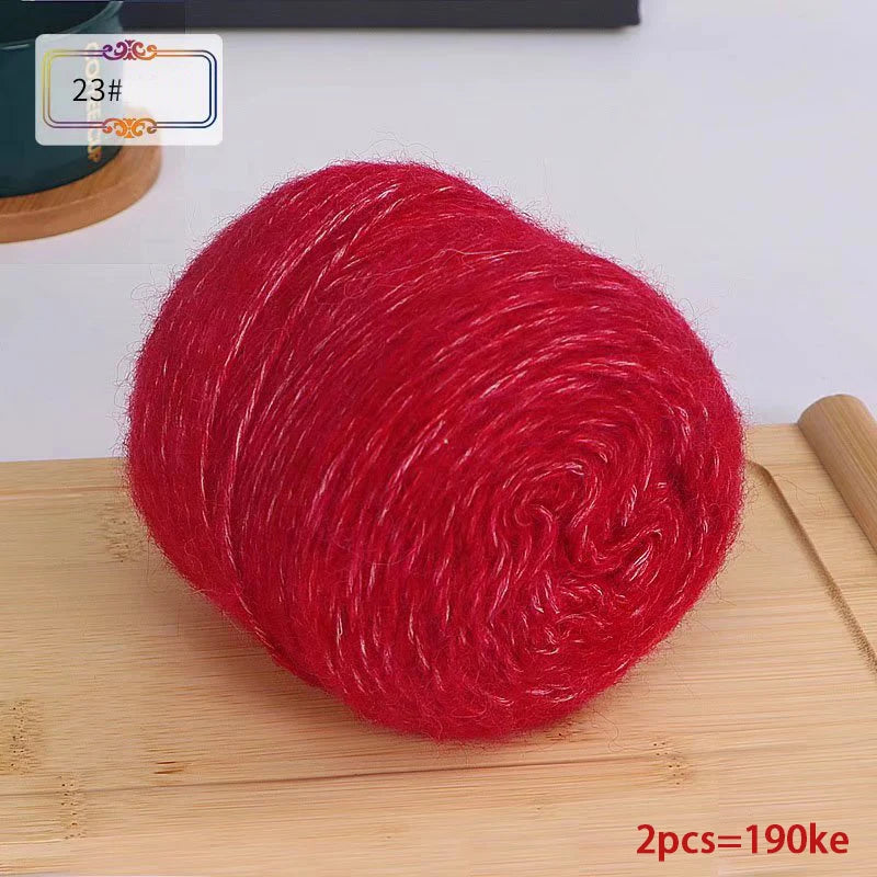 190g Rainbow Gradient Mohair Yarn – Long Section Dyed Spray Yarn for Sweaters, Shawls & Scarves (2 Pieces/Pack)