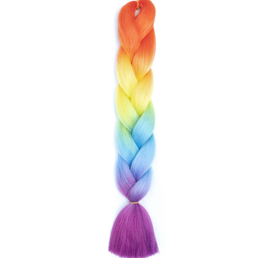 24 Inch Jumbo Braids Extensions – Synthetic Afro Ombre Kanekalon Braiding Hair for Children 22
