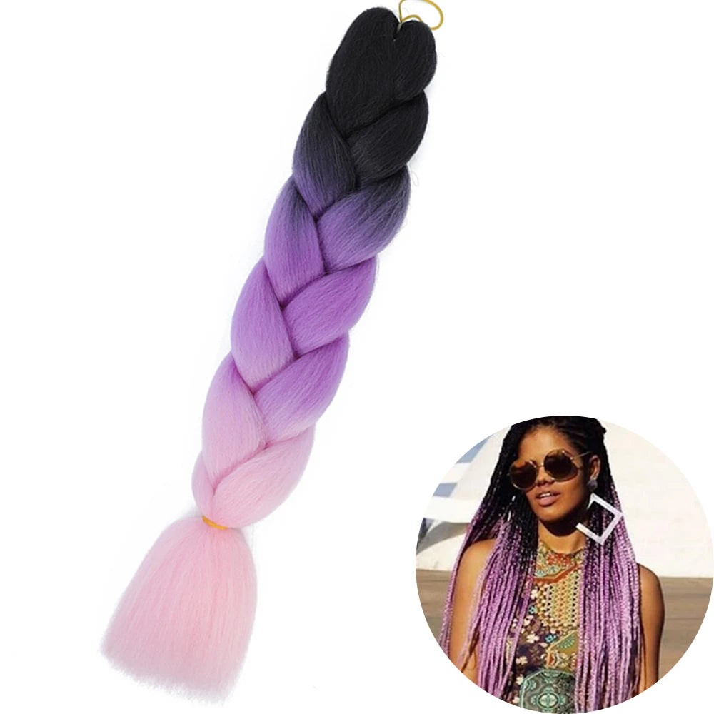 24” Synthetic Yaki Braids – Kanekalon Ombre Jumbo Braiding Hair Extensions 22