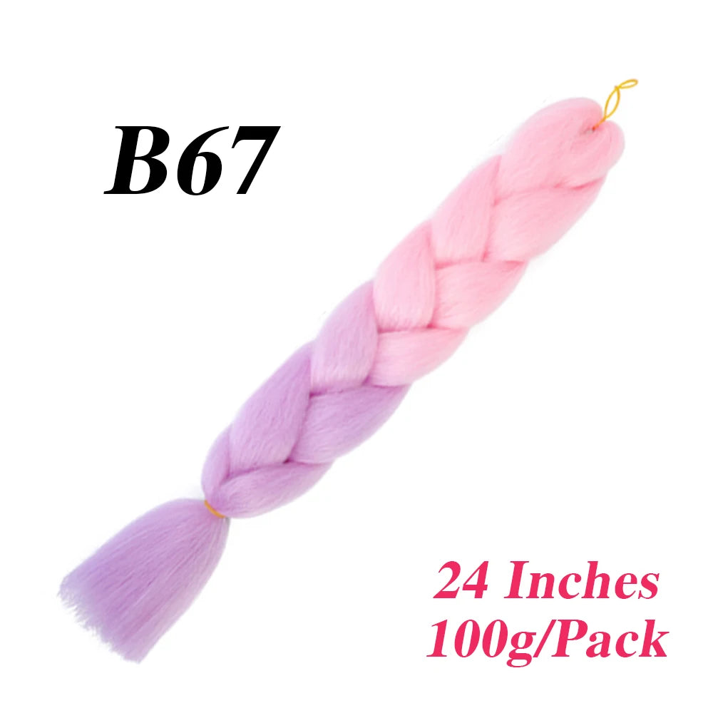 24 Inch Jumbo Braiding Hair – Afro Ombre Synthetic Extensions for Children’s Braids (100g) 33