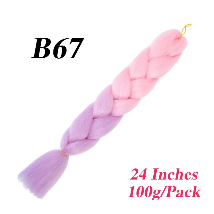 24 Inch Jumbo Braiding Hair – Afro Ombre Synthetic Extensions for Children’s Braids (100g) 33