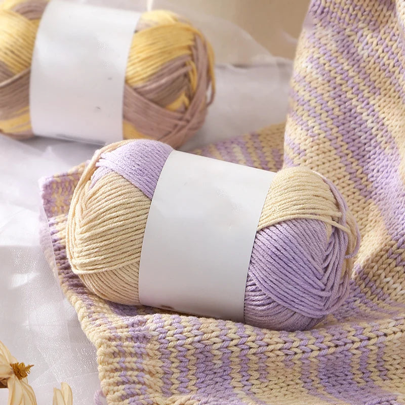 Colorful 6-Strand Gradient Yarn – Segment-Dyed Floral Pattern Yarn for Handmade Crafts