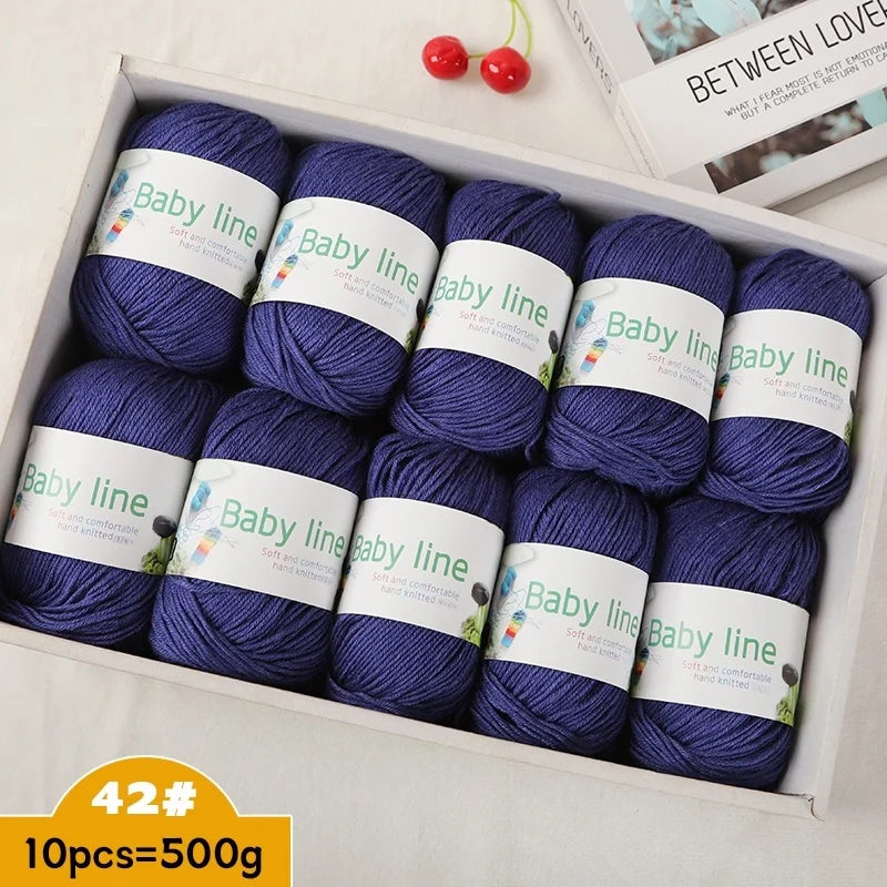 500g Soft Medium-Thick Knitting Yarn Set (10 Pieces) – Cozy Yarn for Sweaters, Hats, Scarves & Crochet Projects