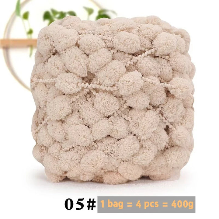 Super Soft Bean Yarn – Plush Polyester Chunky Yarn for Blankets, Cushions, Hats & DIY Crafts (400g, 4pcs Pack)