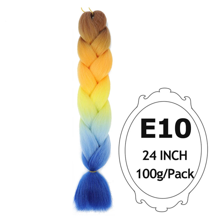 Ombre Braiding Hair 24 Inch – Colorful Jumbo Synthetic Braiding Hair Extensions for Women (Purple, Pink, White, Red, Blue)