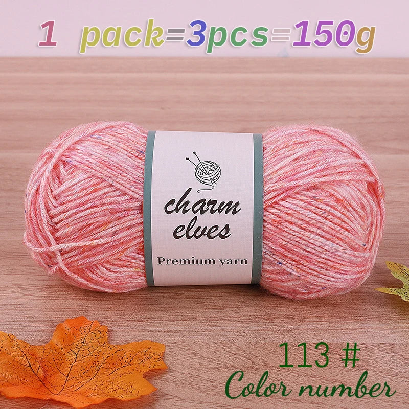 150g Colorful Dot Spray Yarn – Medium-Thick Cotton Yarn for Hand-Knitting (3 Pcs / Pack)