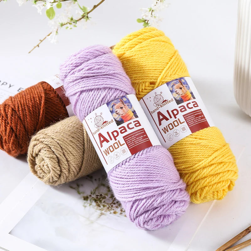 500g Alpaca Wool 245 Stick Stitch Yarn (5 Pieces) – Thick Knitting Yarn for Sweaters, Coats, Blankets & DIY Crafts