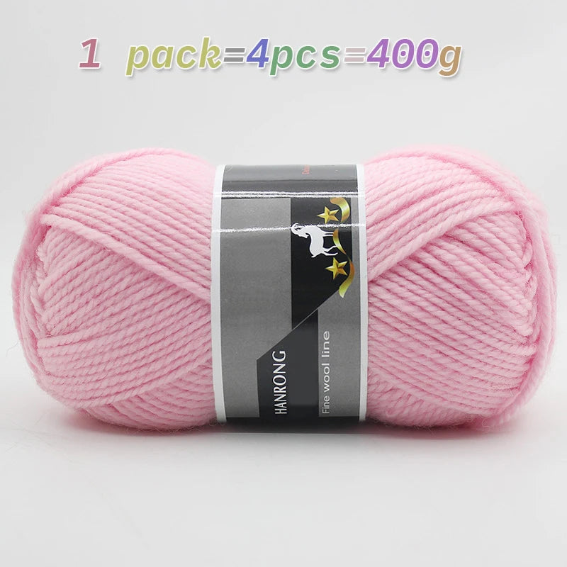 400g Thick Alpaca Wool Yarn – Chunky Knitting Yarn for Sweaters, Scarves, Hats & Coats (4 Skeins Pack)