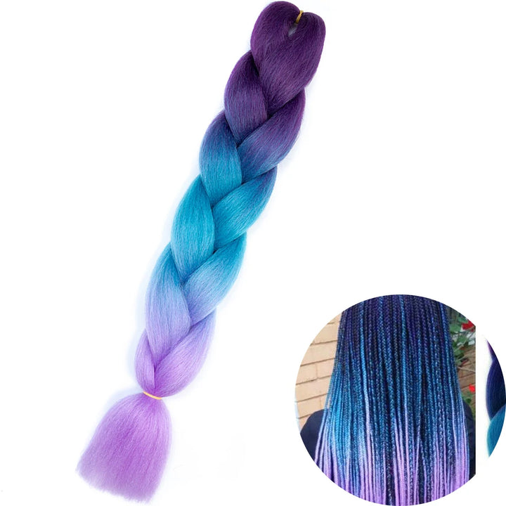 24” Synthetic Yaki Braids – Kanekalon Ombre Jumbo Braiding Hair Extensions 22