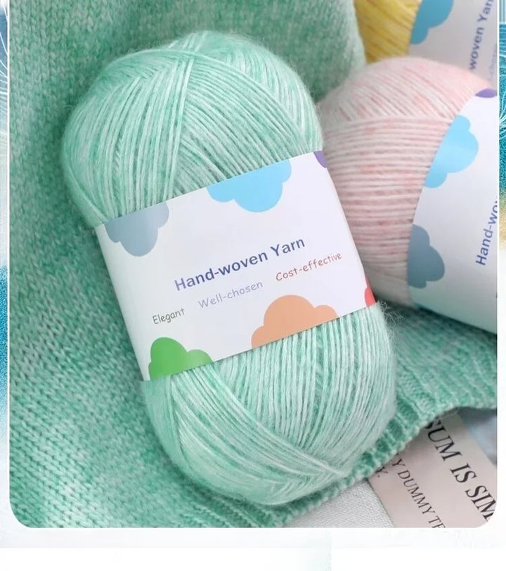 300g Colorful Bamboo Fiber Mohair Yarn Set (6 Pieces) – Soft Knitting Yarn for Sweaters, Scarves, Hats & Shawls