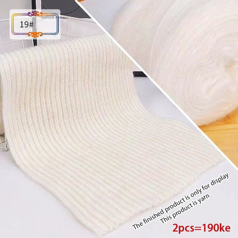 190g Rainbow Gradient Mohair Yarn – Long Section Dyed Spray Yarn for Sweaters, Shawls & Scarves (2 Pieces/Pack)