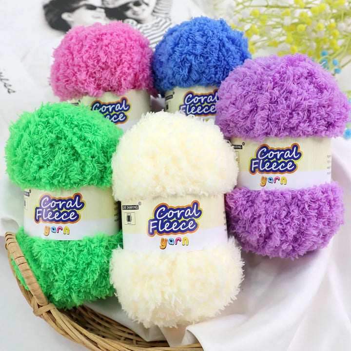 Soft Coral Yarn – Fluffy, Skin-Friendly Knitting Yarn for Sweaters, Scarves & DIY Winter Wearables