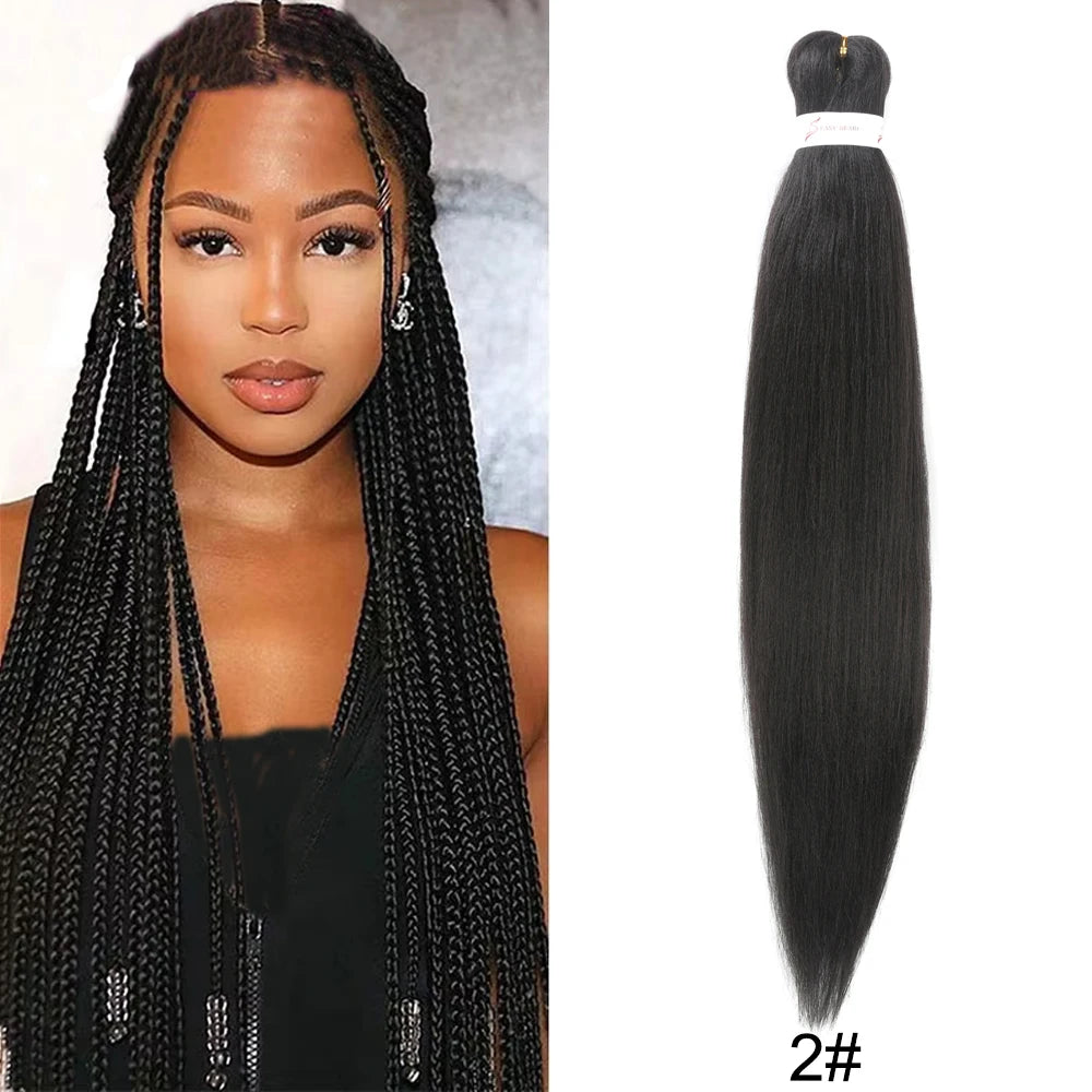 26 Inch Pre-Stretched Braiding Hair – Xpression-Style Smooth Yaki Straight Synthetic Extensions