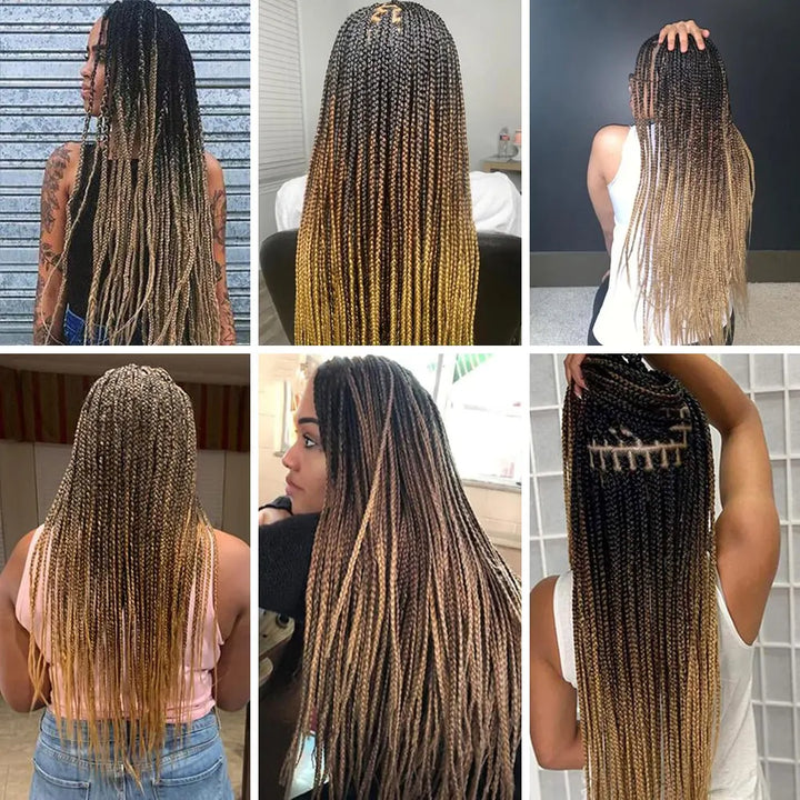 26" Braiding Hair Pre Stretched Soft Ombre Braiding Hair For Black Women Hot Water Setting Synthetic Braiding Hair Extensions