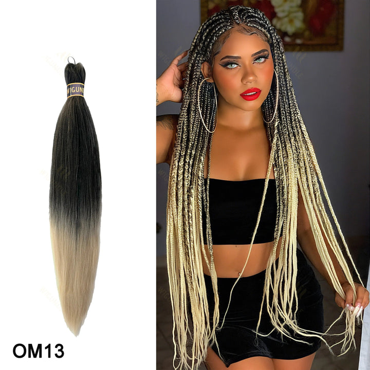 Wig bundle with ombre color and a model wearing it