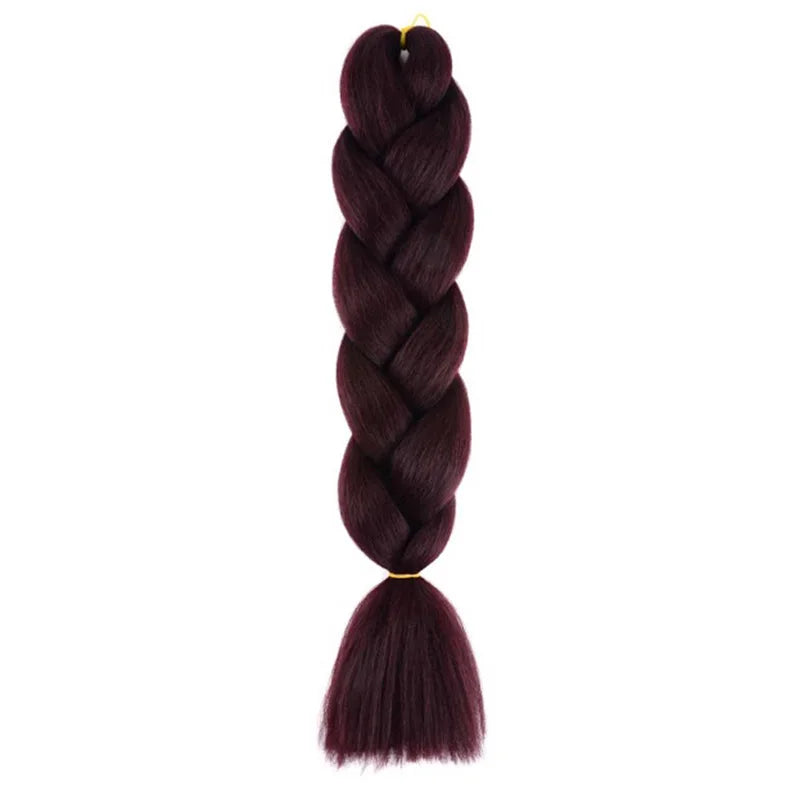 24 Inch Synthetic Jumbo Braiding Hair – Yaki Straight Box Braid Extensions for Dreadlocks & Twists