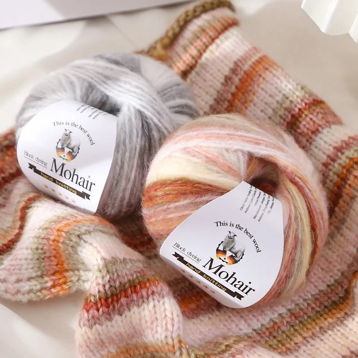 Gradient Zebra Pattern Yarn Balls (6 Pack / 300g) – Colorful Knitting Yarn for Sweaters, Shawls, Scarves & DIY Crafts